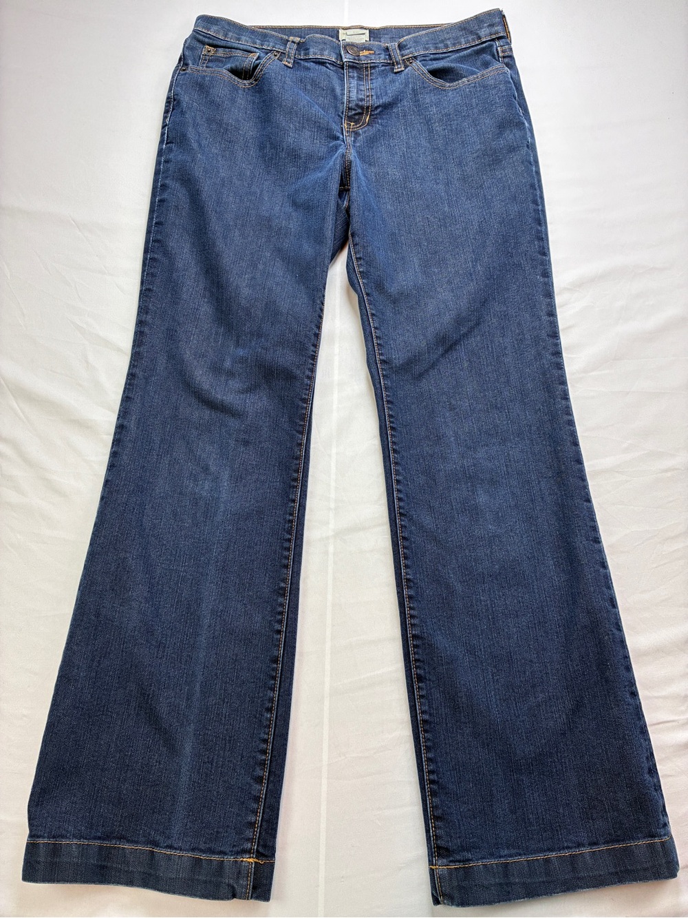 GAP Women's Wide Leg Long & Lean Blue Jeans Sz 10 MidRise Straight Leg Denim
